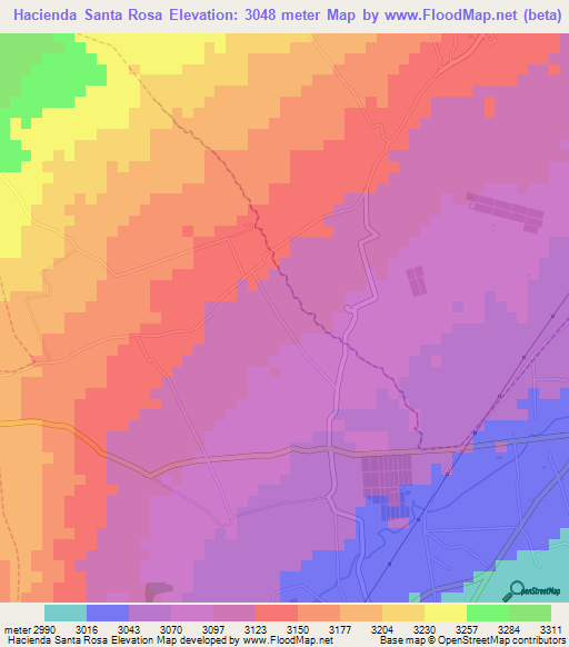 Hacienda Santa Rosa,Ecuador Elevation Map