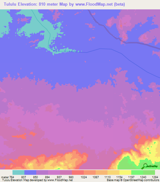 Tululu,Sudan Elevation Map