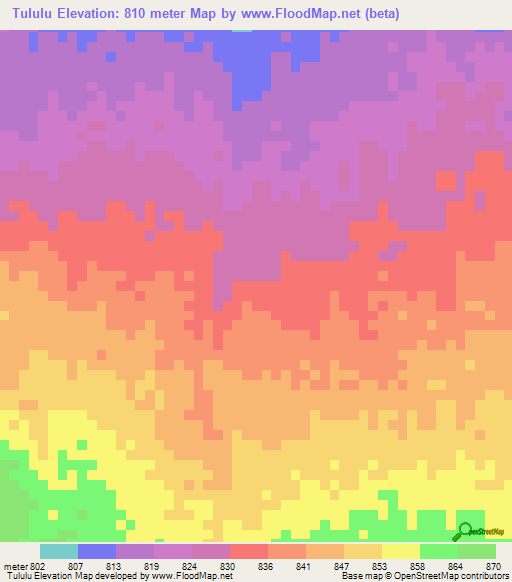Tululu,Sudan Elevation Map