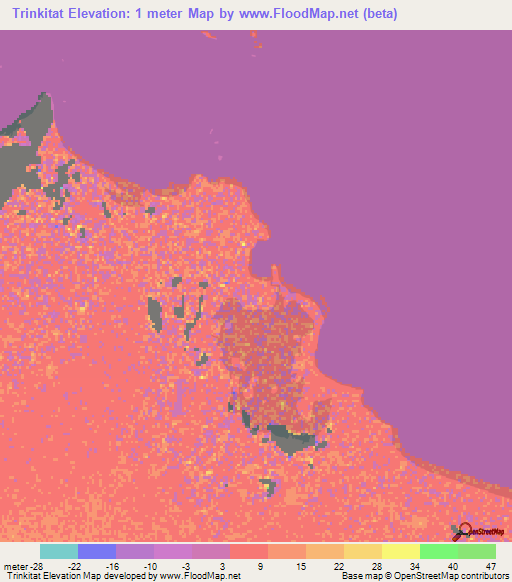 Trinkitat,Sudan Elevation Map