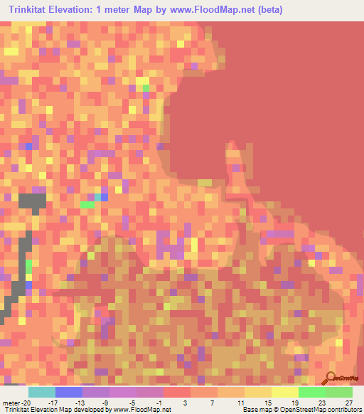 Trinkitat,Sudan Elevation Map