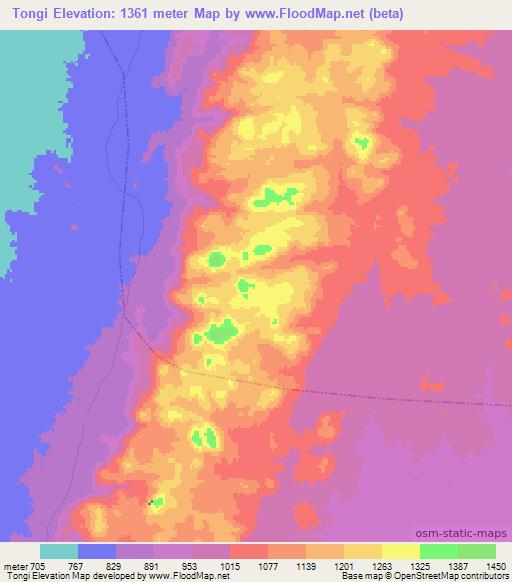 Tongi,Sudan Elevation Map