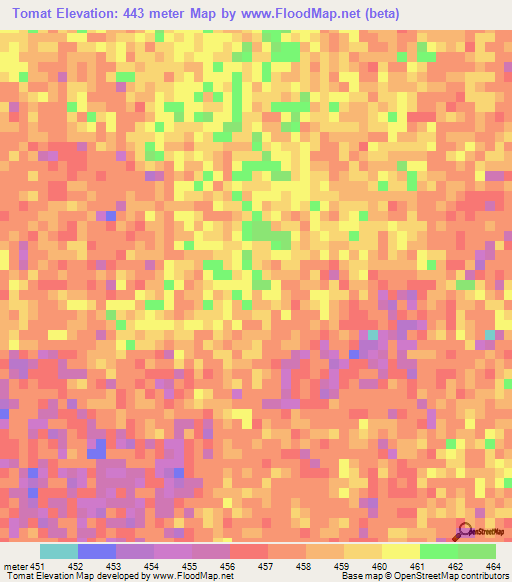 Tomat,Sudan Elevation Map