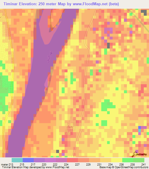 Timinar,Sudan Elevation Map