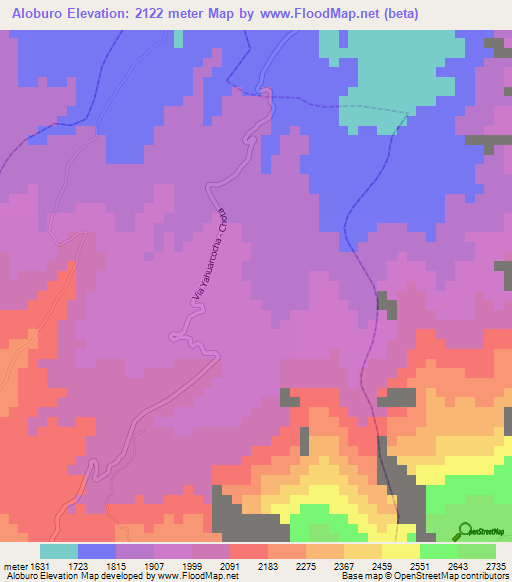 Aloburo,Ecuador Elevation Map