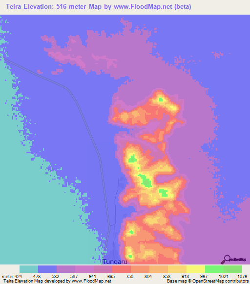 Teira,Sudan Elevation Map