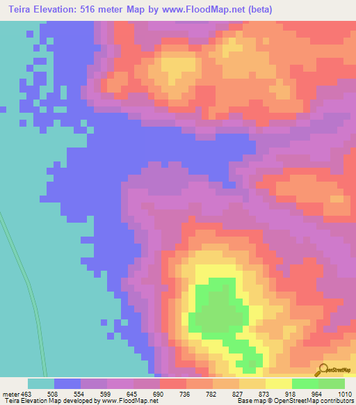 Teira,Sudan Elevation Map