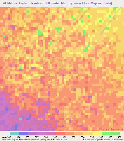 Al Mahas Tayba,Sudan Elevation Map