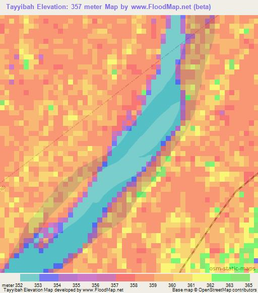 Tayyibah,Sudan Elevation Map