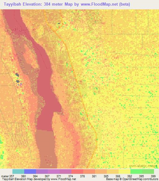 Tayyibah,Sudan Elevation Map