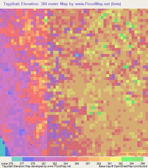 Tayyibah,Sudan Elevation Map