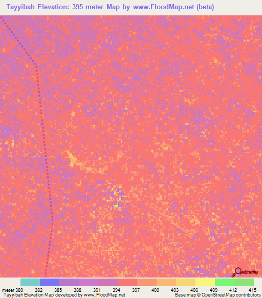 Tayyibah,Sudan Elevation Map