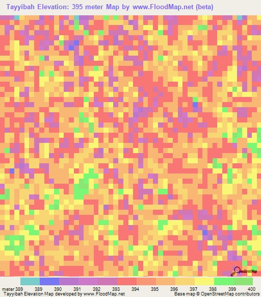 Tayyibah,Sudan Elevation Map