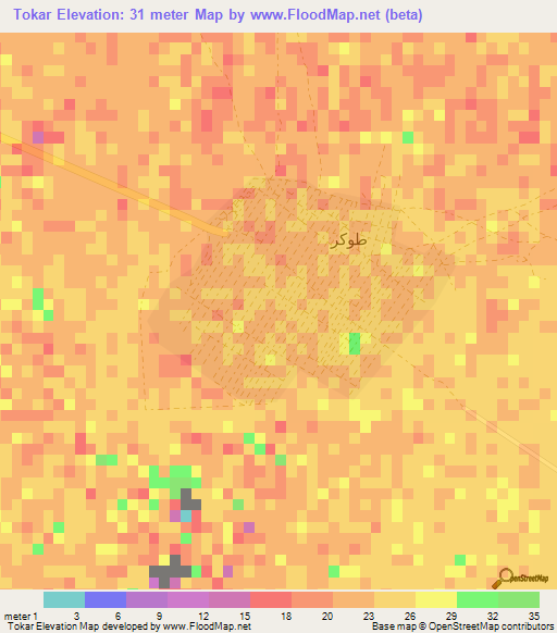 Tokar,Sudan Elevation Map