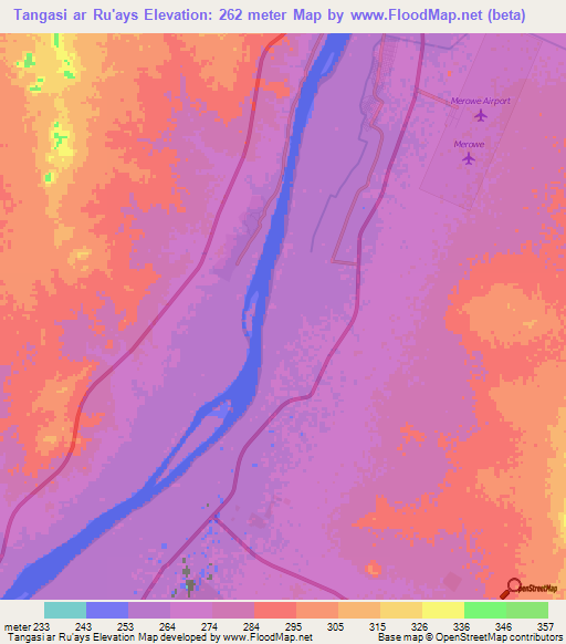 Tangasi ar Ru'ays,Sudan Elevation Map