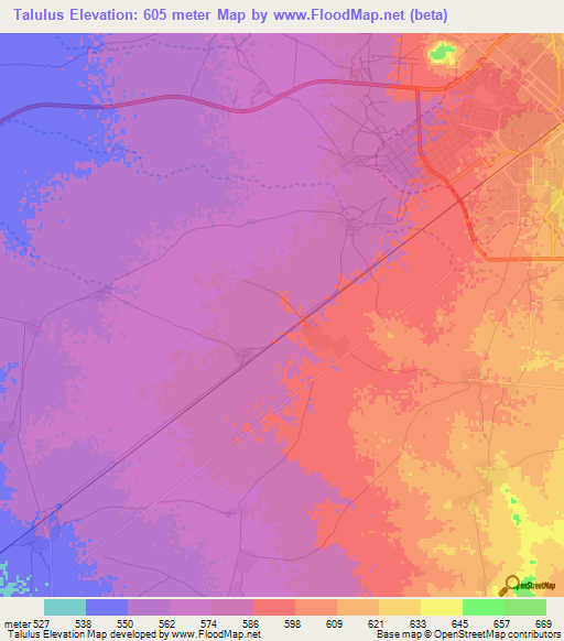Talulus,Sudan Elevation Map