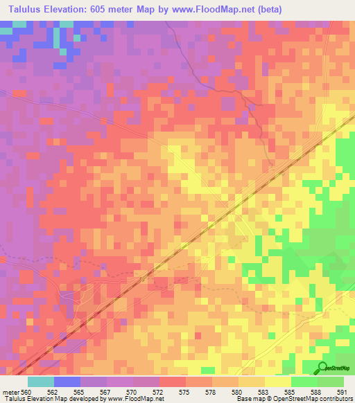 Talulus,Sudan Elevation Map