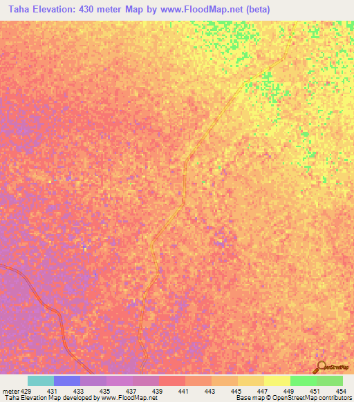 Taha,Sudan Elevation Map