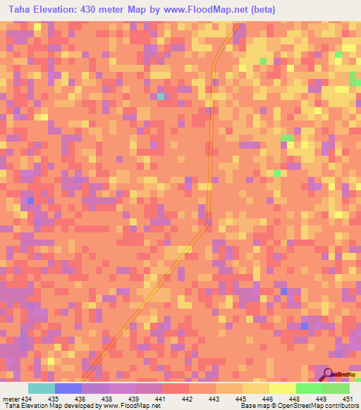 Taha,Sudan Elevation Map