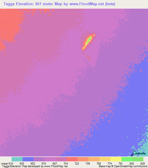 Tagga,Sudan Elevation Map