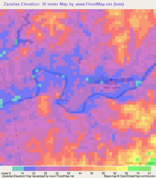 Zacarias,Colombia Elevation Map