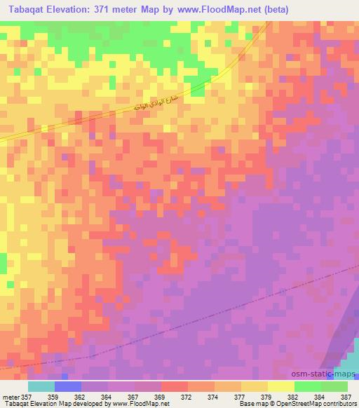 Tabaqat,Sudan Elevation Map