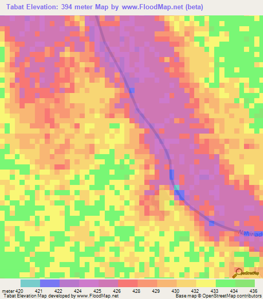 Tabat,Sudan Elevation Map