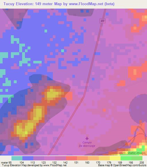 Tucuy,Colombia Elevation Map