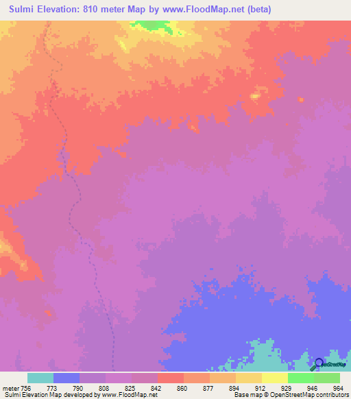 Sulmi,Sudan Elevation Map