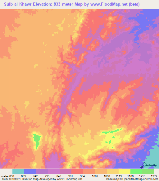 Sulb al Khawr,Sudan Elevation Map