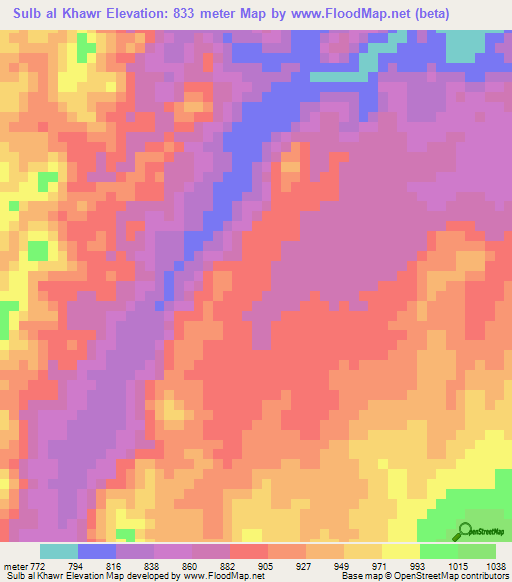 Sulb al Khawr,Sudan Elevation Map