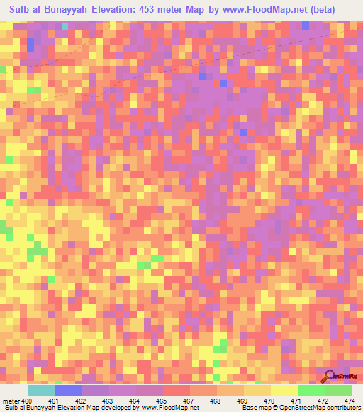 Sulb al Bunayyah,Sudan Elevation Map