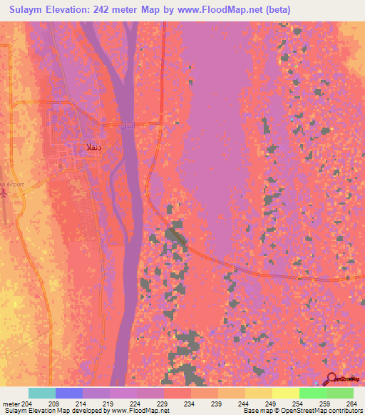 Sulaym,Sudan Elevation Map