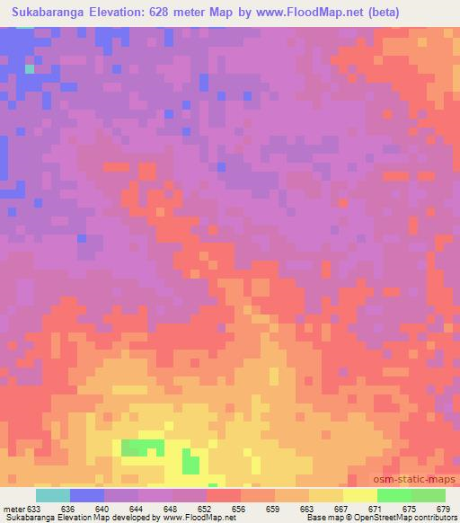 Sukabaranga,Sudan Elevation Map