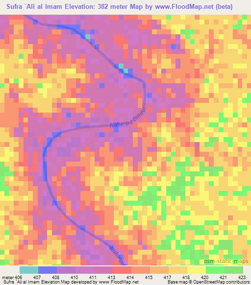 Sufra `Ali al Imam,Sudan Elevation Map