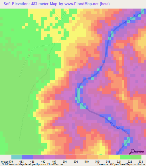 Sofi,Sudan Elevation Map