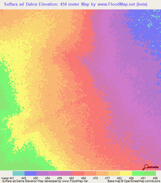 Suffara ad Dahra,Sudan Elevation Map