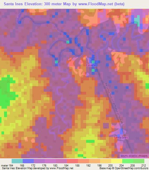 Santa Ines,Colombia Elevation Map