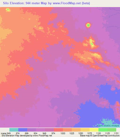 Silo,Sudan Elevation Map