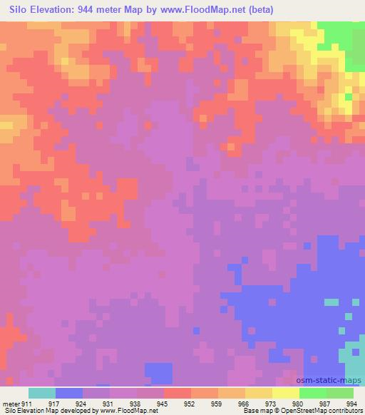 Silo,Sudan Elevation Map