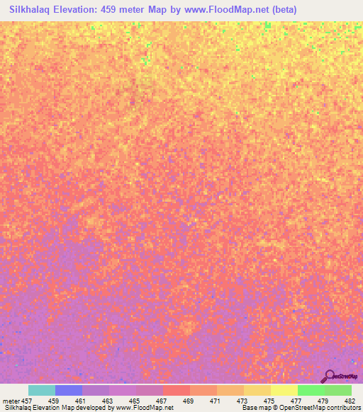 Silkhalaq,Sudan Elevation Map