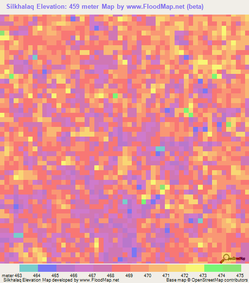 Silkhalaq,Sudan Elevation Map