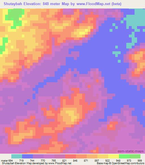 Shutaybah,Sudan Elevation Map