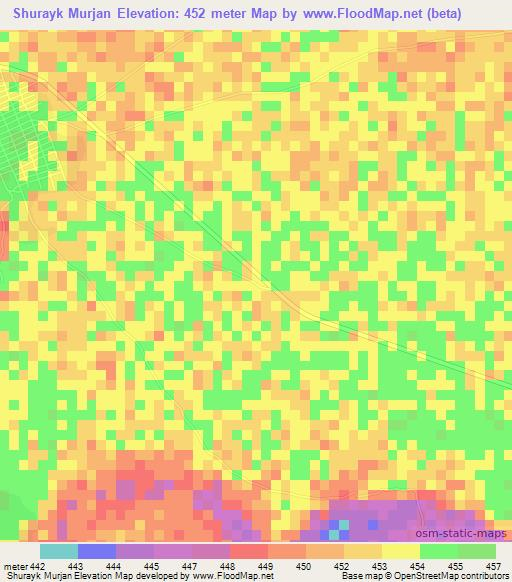 Shurayk Murjan,Sudan Elevation Map