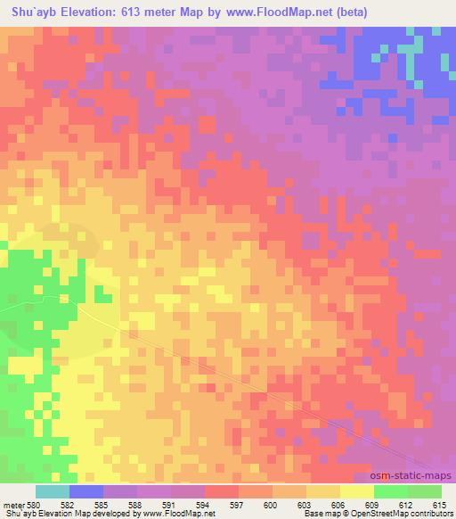 Shu`ayb,Sudan Elevation Map