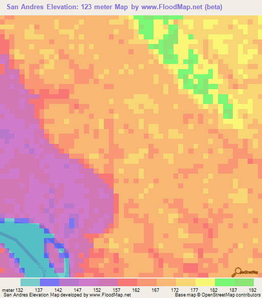 San Andres,Colombia Elevation Map