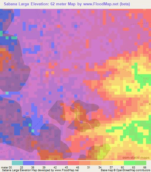 Sabana Larga,Colombia Elevation Map