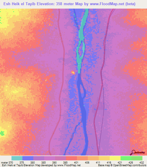 Esh Heik el Tayib,Sudan Elevation Map