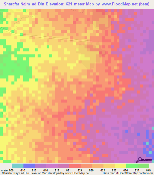 Sharafat Najm ad Din,Sudan Elevation Map