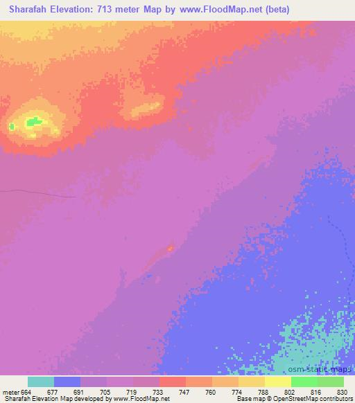 Sharafah,Sudan Elevation Map
